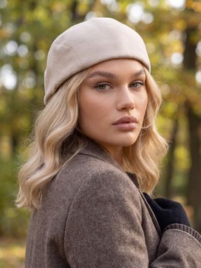 Жіночий кепі, кепка хуліганка Hector Cashmere кашемірова бежева фото