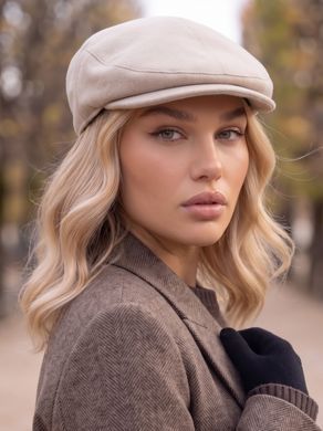 Жіночий кепі, кепка хуліганка Hector Cashmere кашемірова бежева фото