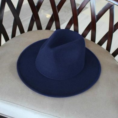 Шляпа унисекс Федора с устойчивыми полями темно-синяя фото