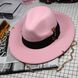 Шляпа женская Федора Calabria с металлическим декором и цепочкой розовая (пудра), Нет в наличии, Розовый, One Size