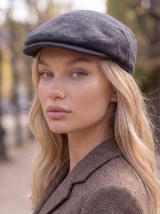Женский кепи, кепка хулиганка Hector Cashmere кашемировая серая фото
