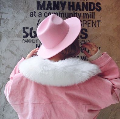 Шляпа унисекс Федора с устойчивыми полями розовая фото