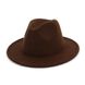 Шляпа унисекс Федора с устойчивыми полями коричневая (шоколад)