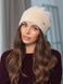 Шапка тепла Suzanne з екохутра альпаки бежева, Бежевий, One Size