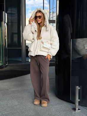 Женский пуховик, пуффер, куртка зимний Dream Oversize объемный молочный 42-48 фото