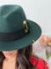 Капелюх жіночий Федора Calabria з металевим декором і ланцюжком зелена, Немає в наявності, Зелений, One Size