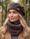 Женский комплект Alpaca берет + бафф кофе с молоком (мокко), One Size