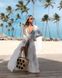 Жіноча пляжна туніка-халат з кільцями та рюшами довга біла, Немає в наявності, One Size