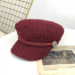 Жіночий картуз, кепі, драповий кашкет з канаткою бордовий фото