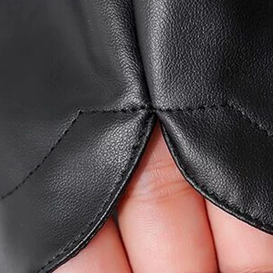 Жіночі шорти Icon з кишенями з екошкіри чорні фото