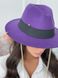Шляпа женская Федора Calabria с металлическим декором и цепочкой фиолетовая, Нет в наличии, Фиолетовый, One Size