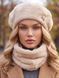 Женский комплект Alpaca берет + бафф бежевый, One Size