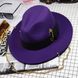 Шляпа женская Федора Calabria с металлическим декором и цепочкой фиолетовая, Нет в наличии, Фиолетовый, One Size