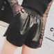Женские шорты Icon с карманами из экокожи черные