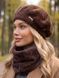 Женский комплект Alpaca берет + бафф коричневый (шоколад), One Size