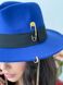 Капелюх жіночий Федора Calabria з металевим декором і ланцюжком синя (електрик), Немає в наявності, Синій, One Size