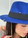 Шляпа женская Федора Calabria с металлическим декором и цепочкой синяя (электрик), Нет в наличии, Синий, One Size