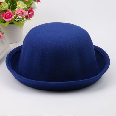 Шляпа Котелок синяя (электрик) фото