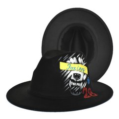 Шляпа Федора унисекс Graffiti Beast с устойчивыми полями черная фото