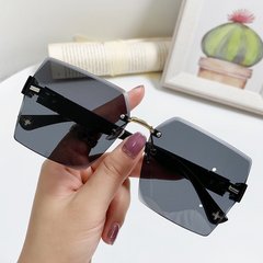 Солнцезащитные очки без оправы Section черные фото