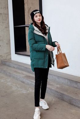 Женский удлиненный зимний пуховик, куртка Daily зеленый фото