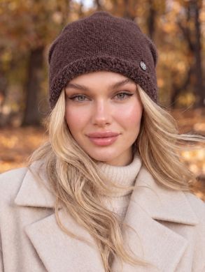Шапка тепла Nicole з екохутра коричнева (шоколад) фото