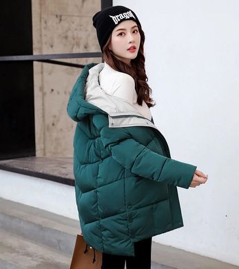 Жіночий подовжений пуховик зимовий, куртка Daily зелений фото