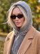 Женский капор Sheepskin из экомеха и воротником серый, Серый, One Size