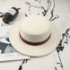 Шляпа унисекс Канотье с устойчивыми полями и белой лентой черная фото