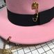 Шляпа женская Канотье Calabria с металлическим декором и цепочкой розовая (пудра), Нет в наличии, Розовый, One Size