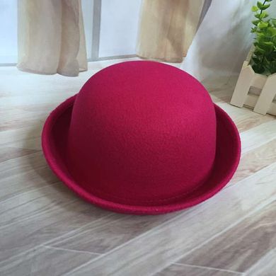Шляпа Котелок бордовая (марсала) фото