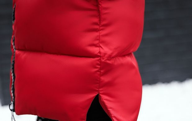 Женский удлиненный зимний пуховик, парка Steel красный фото