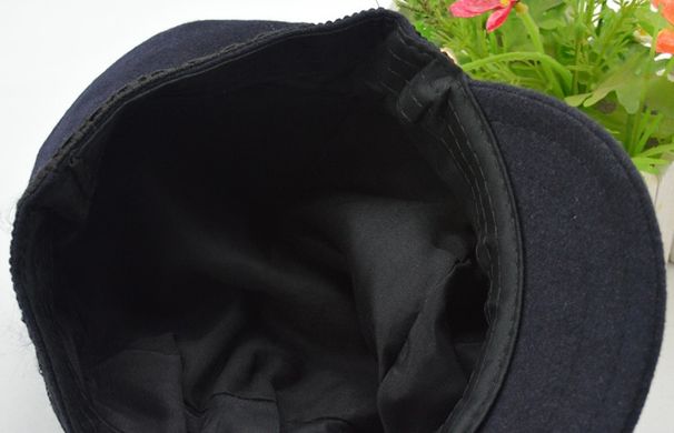Жіночий картуз, кепі, кашкет з мереживом синій фото