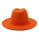 Шляпа унисекс Федора с устойчивыми полями оранжевая