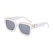 Солнцезащитные очки унисекс квадратные Millionaires зеркальные белые, Белый, One Size