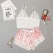 Женская атласная пижама Ajour: топ и шорты розовая