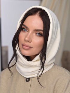 Жіночий капор Michaela з велюру подвійний молочний фото