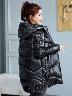 Женский удлиненный зимний пуховик, куртка Style черный фото