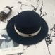 Шляпа унисекс Канотье с устойчивыми полями и лентой темно-синяя фото