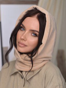 Жіночий капор Michaela з велюру подвійний бежевий фото