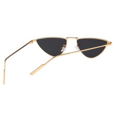 Сонцезахисні окуляри котяче око чорні із золотом фото