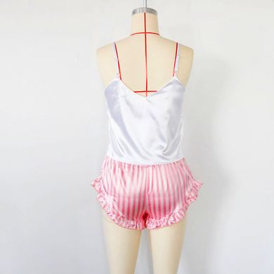 Женская атласная пижама Princess: топ и шорты розовая фото