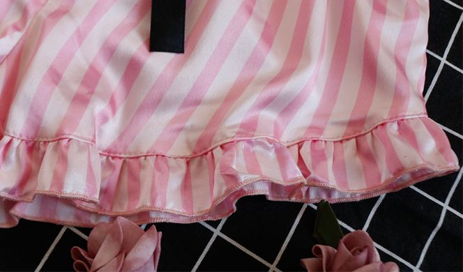 Жіноча атласна піжама Princess: топ та шорти рожева фото
