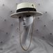 Шляпа женская Канотье Calabria с металлическим декором и цепочкой белая, Нет в наличии, Белый, One Size