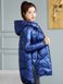 Женский удлиненный зимний пуховик, куртка Style синий, M