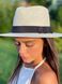 Шляпа унисекс летняя Федора с устойчивыми полями и лентой молочная