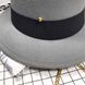 Шляпа женская Канотье Calabria с металлическим декором и цепочкой серая, Нет в наличии, Серый, One Size