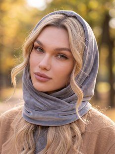 Жіночий капор Michaela з велюру подвійний сірий фото