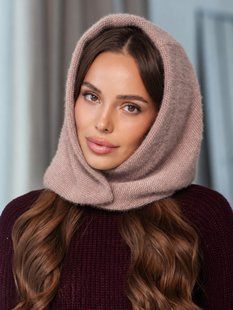 Жіночий капор Celina з екохутра світло-коричневий фото