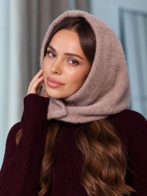 Жіночий капор Celina з екохутра світло-коричневий фото